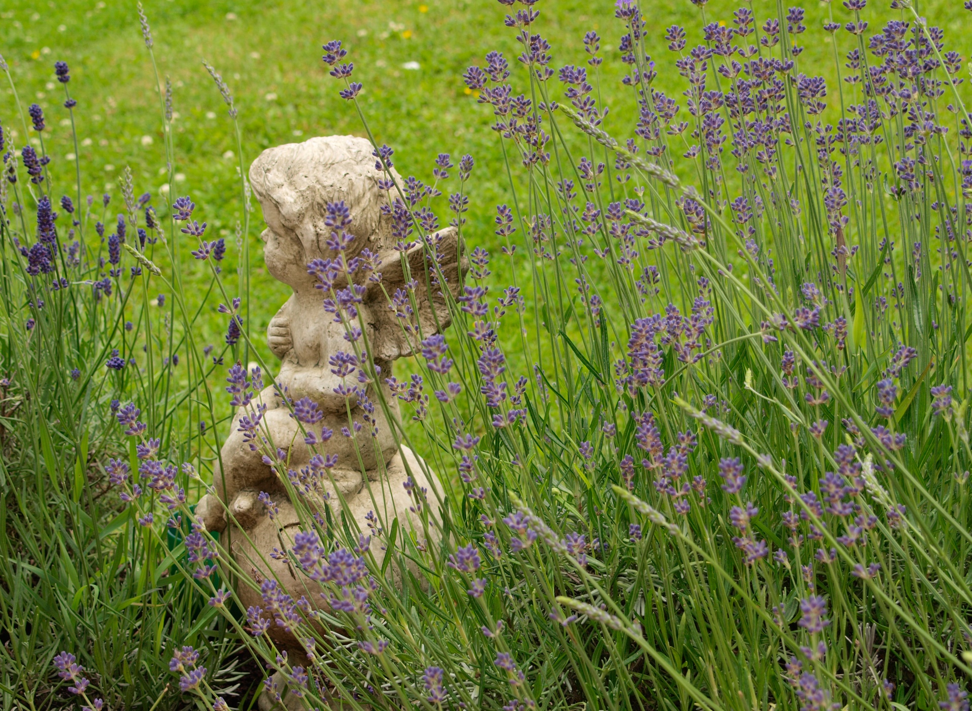 angel cherub garden figure free photo