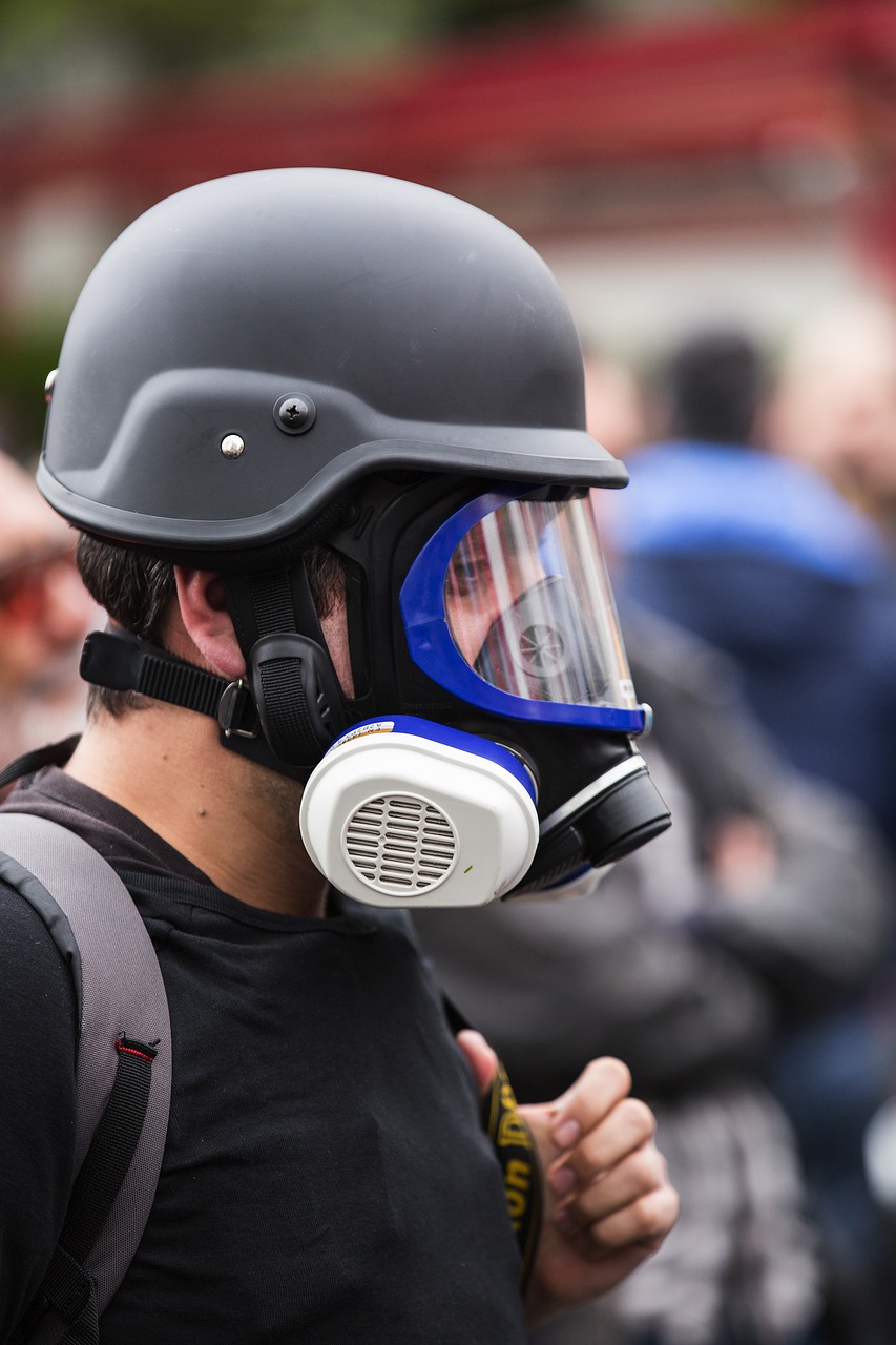 gas mask human society free photo