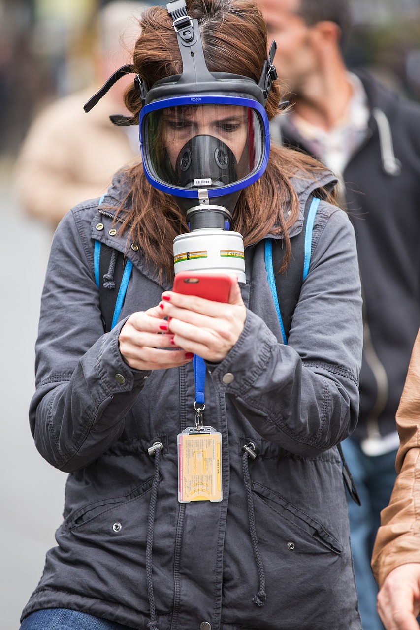 gas mask camera portrait free photo
