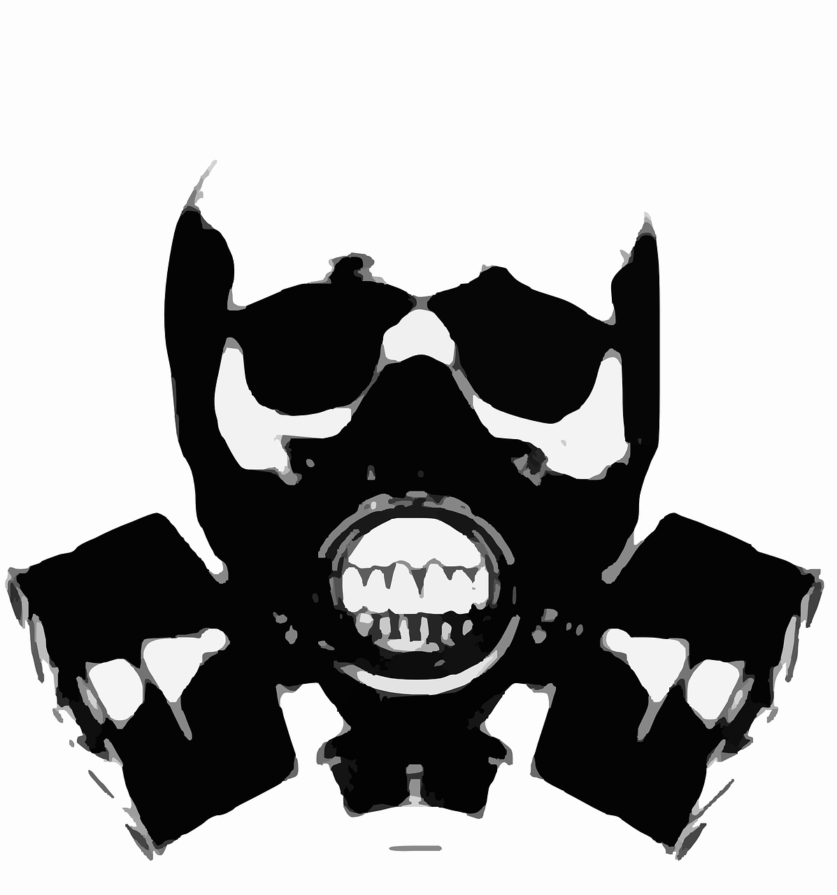 gas mask silhouette skull free photo