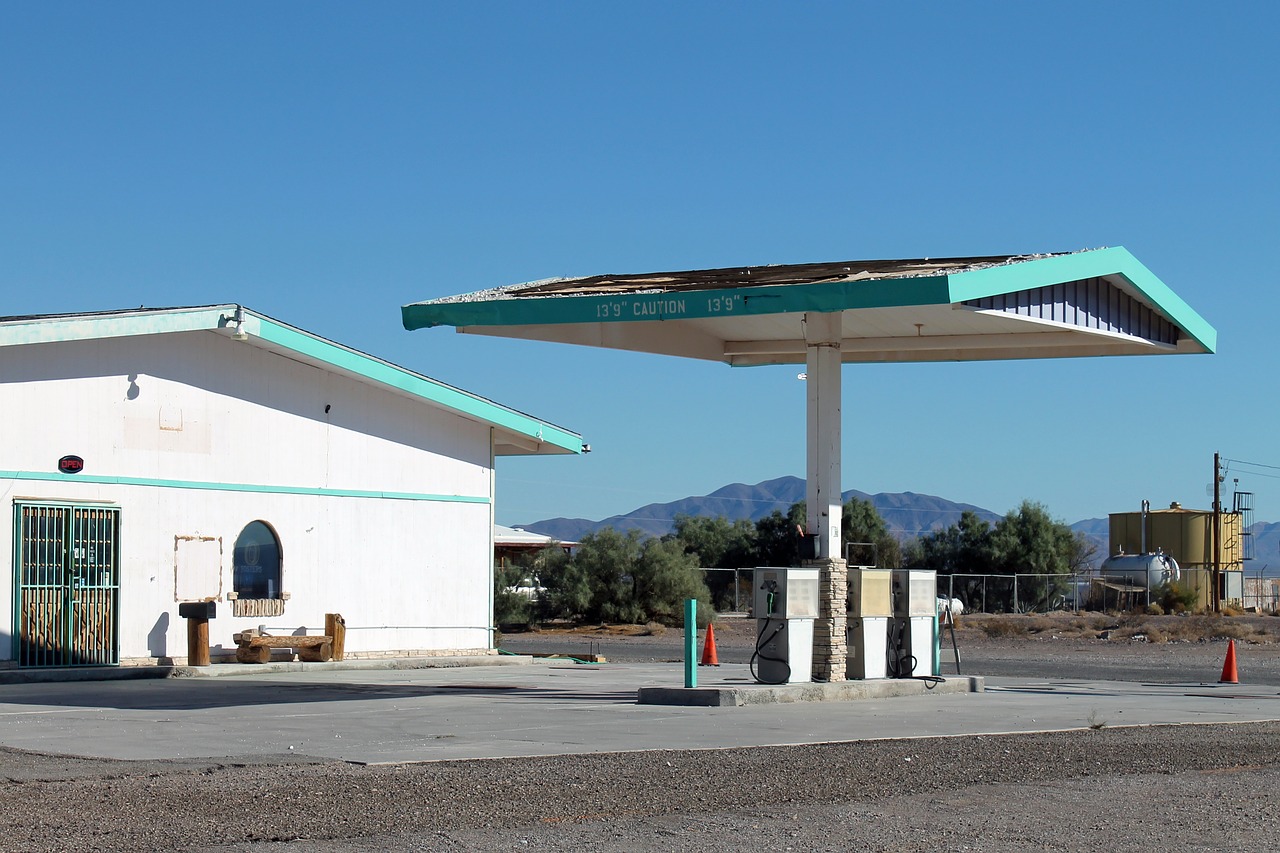 gas station  nevada  closed free photo