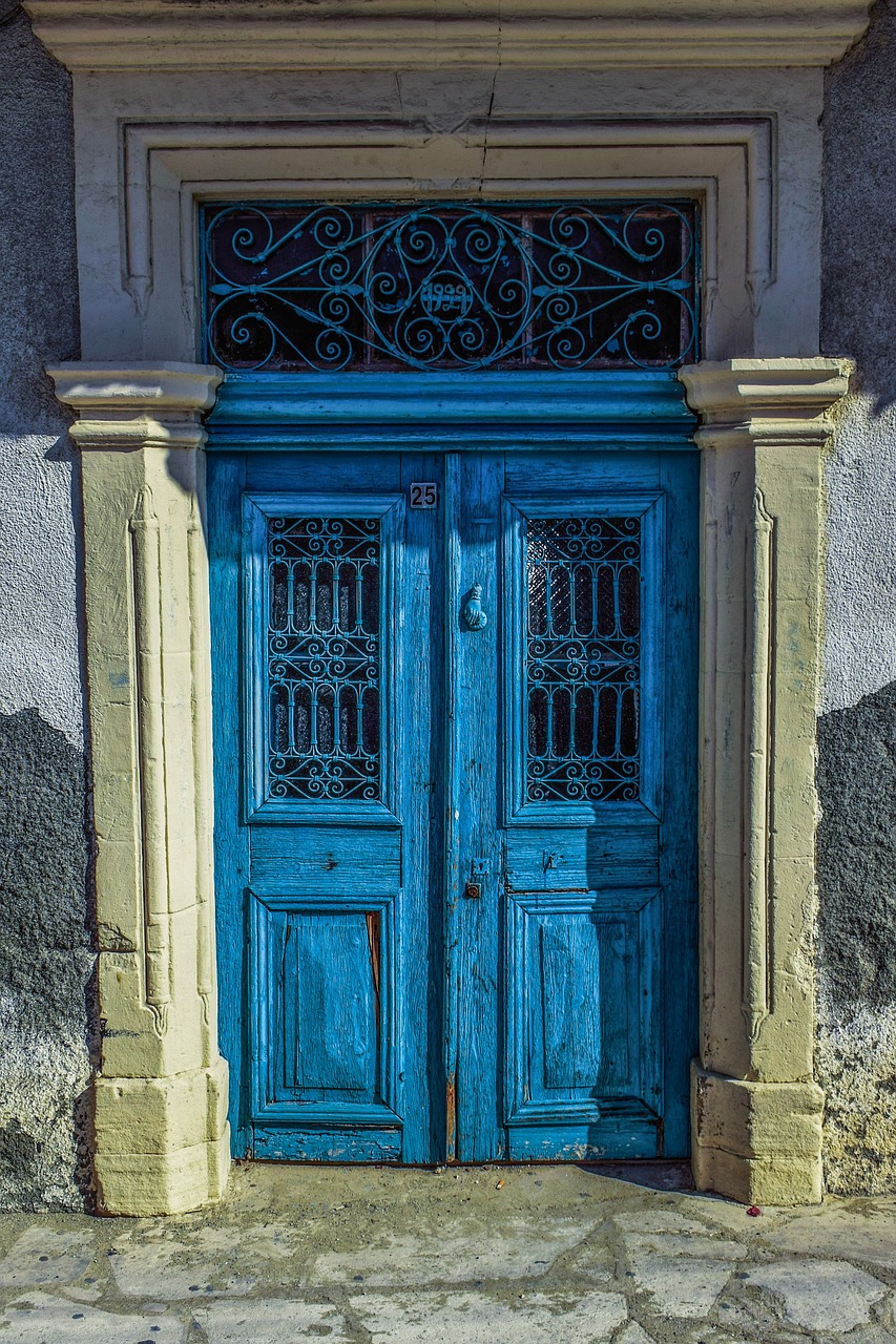 gate door blue free photo