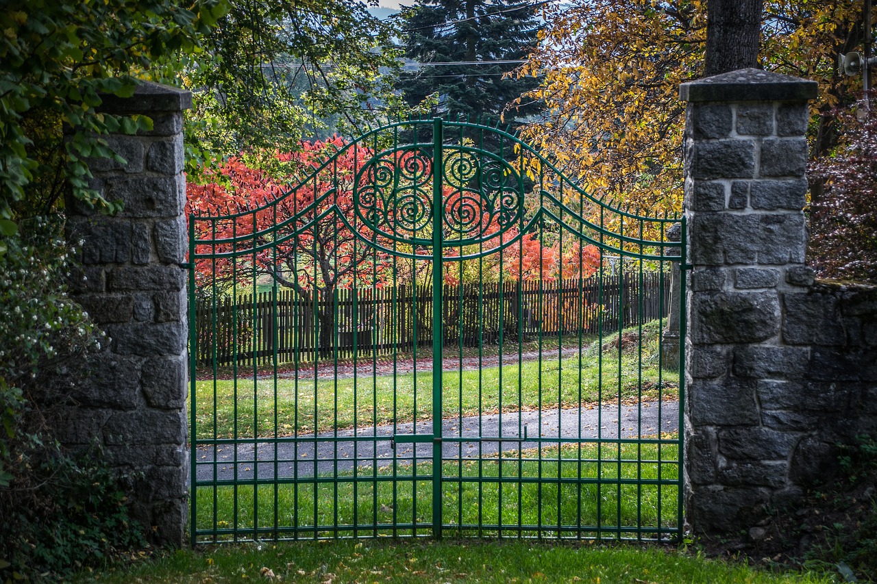 gate  autumn  rural free photo