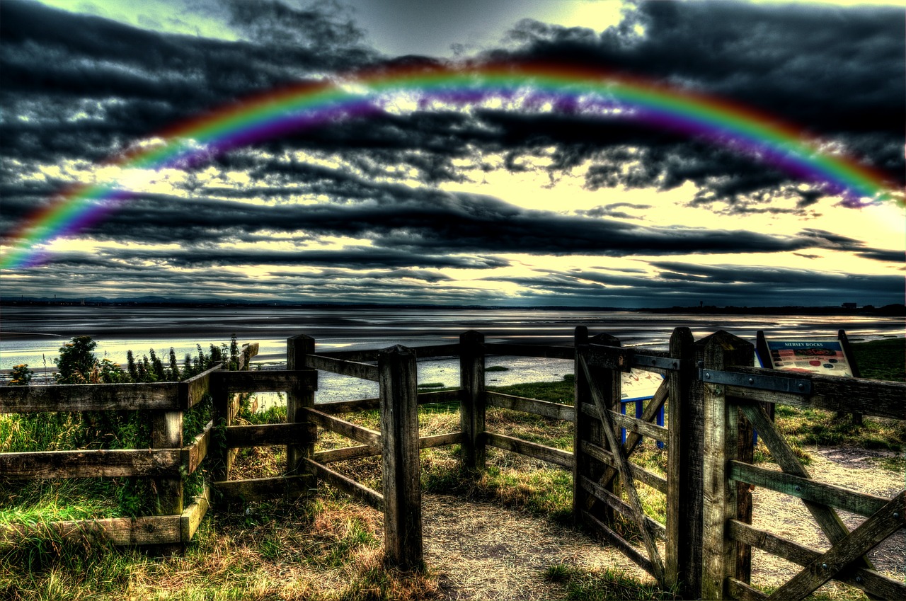 gate rainbow hdr free photo