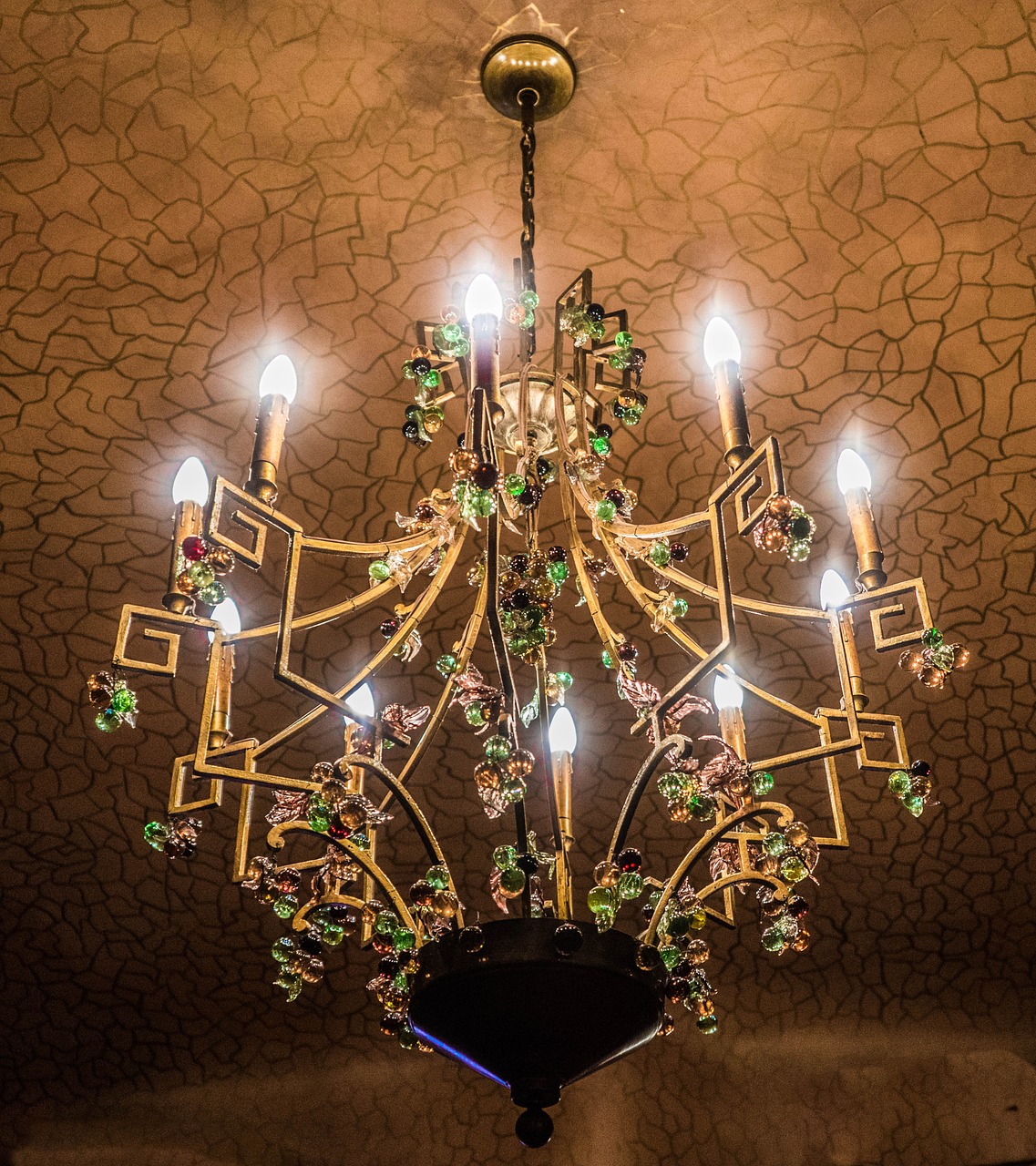 gaudi house chandelier barcelona free photo