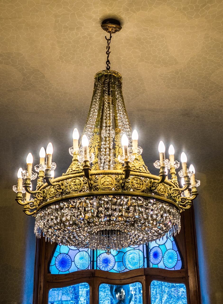 gaudi house chandelier barcelona free photo