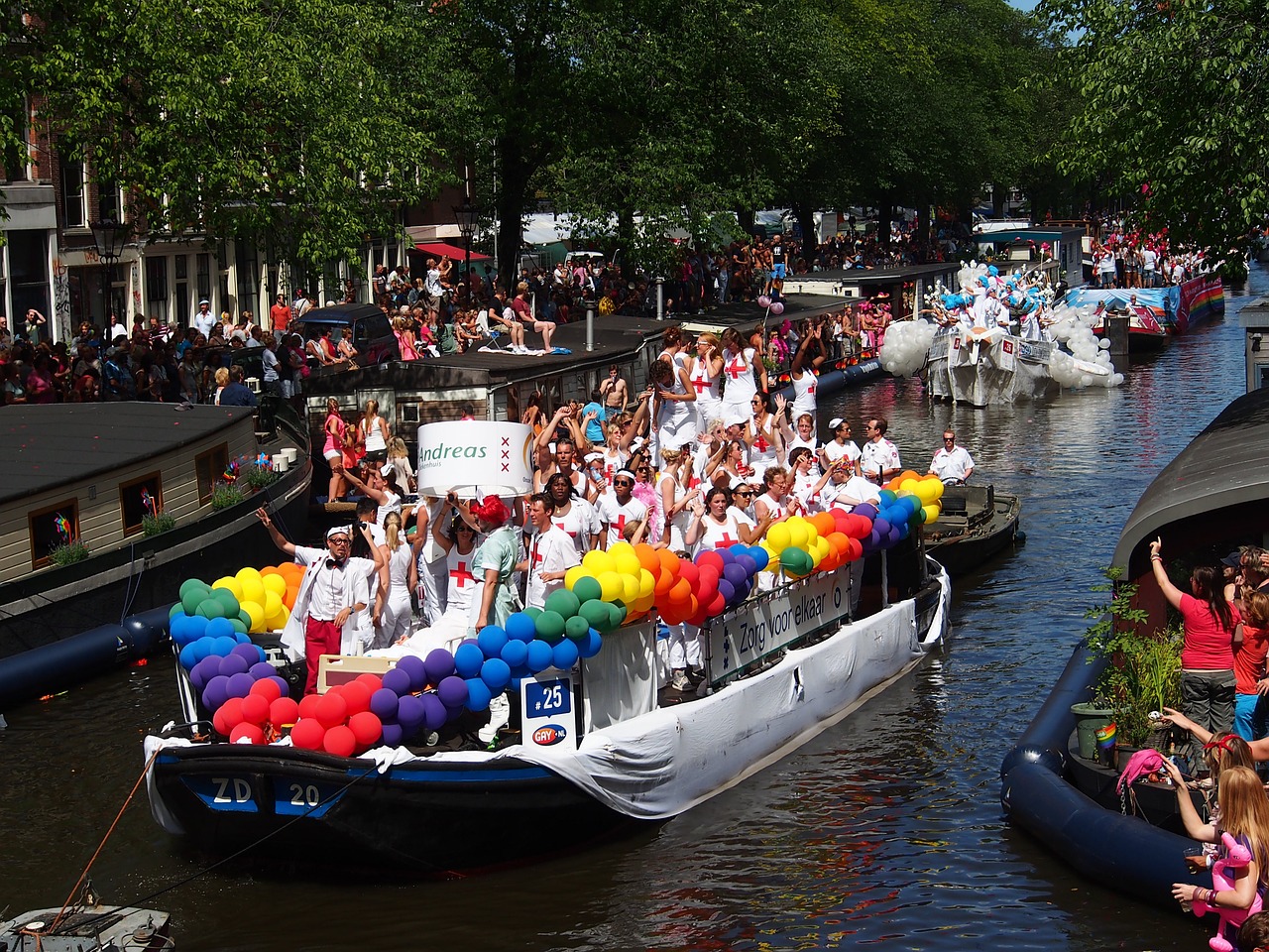 gay pride amsterdam boat free photo