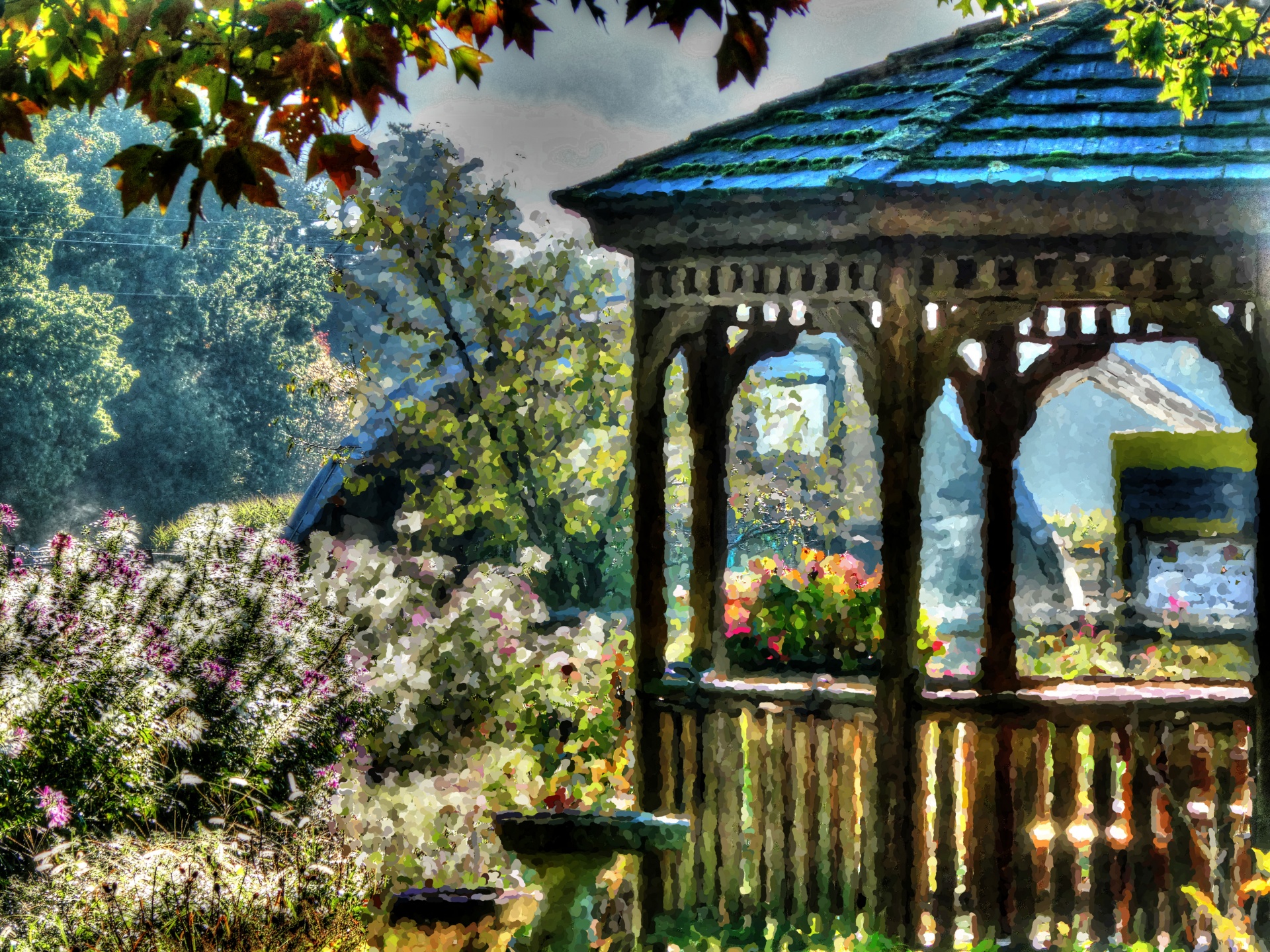 gazebo structure flower free photo