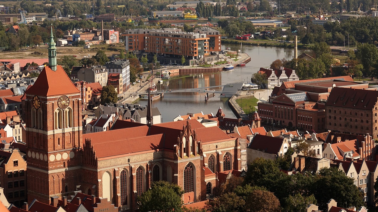 gdańsk poland aerial view free photo