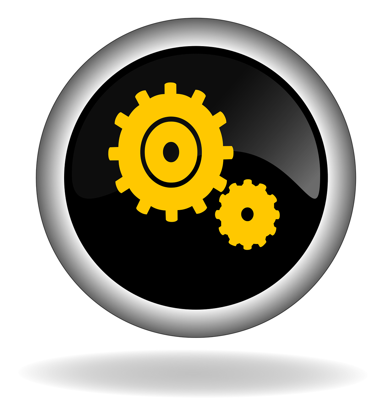 gears button icon free photo