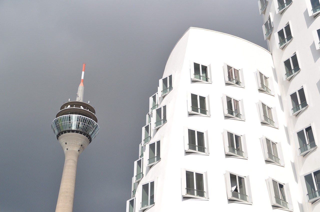 gehry buildings düsseldorf media harbour free photo