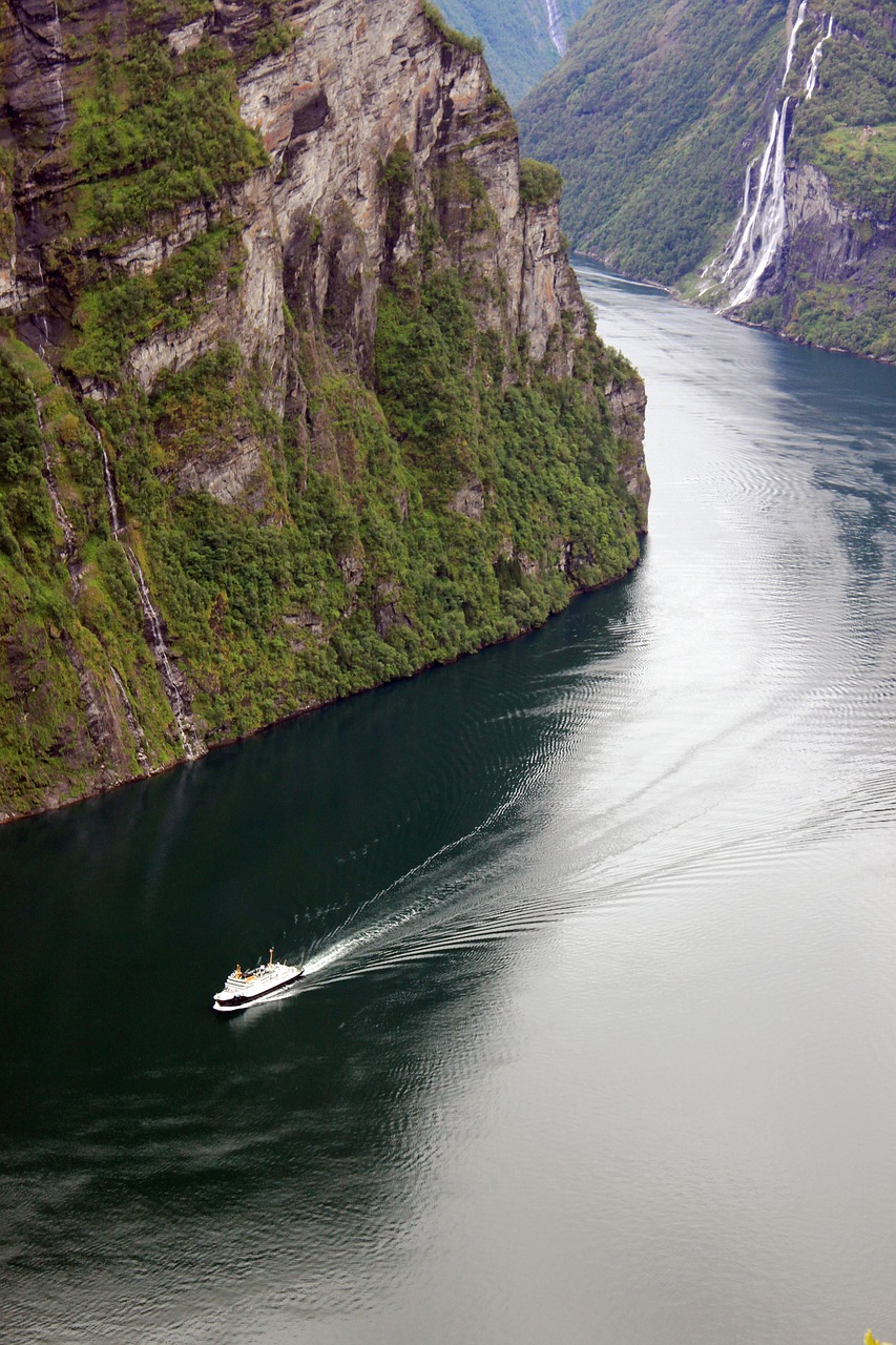 geirangerfjord norway post ship route free photo