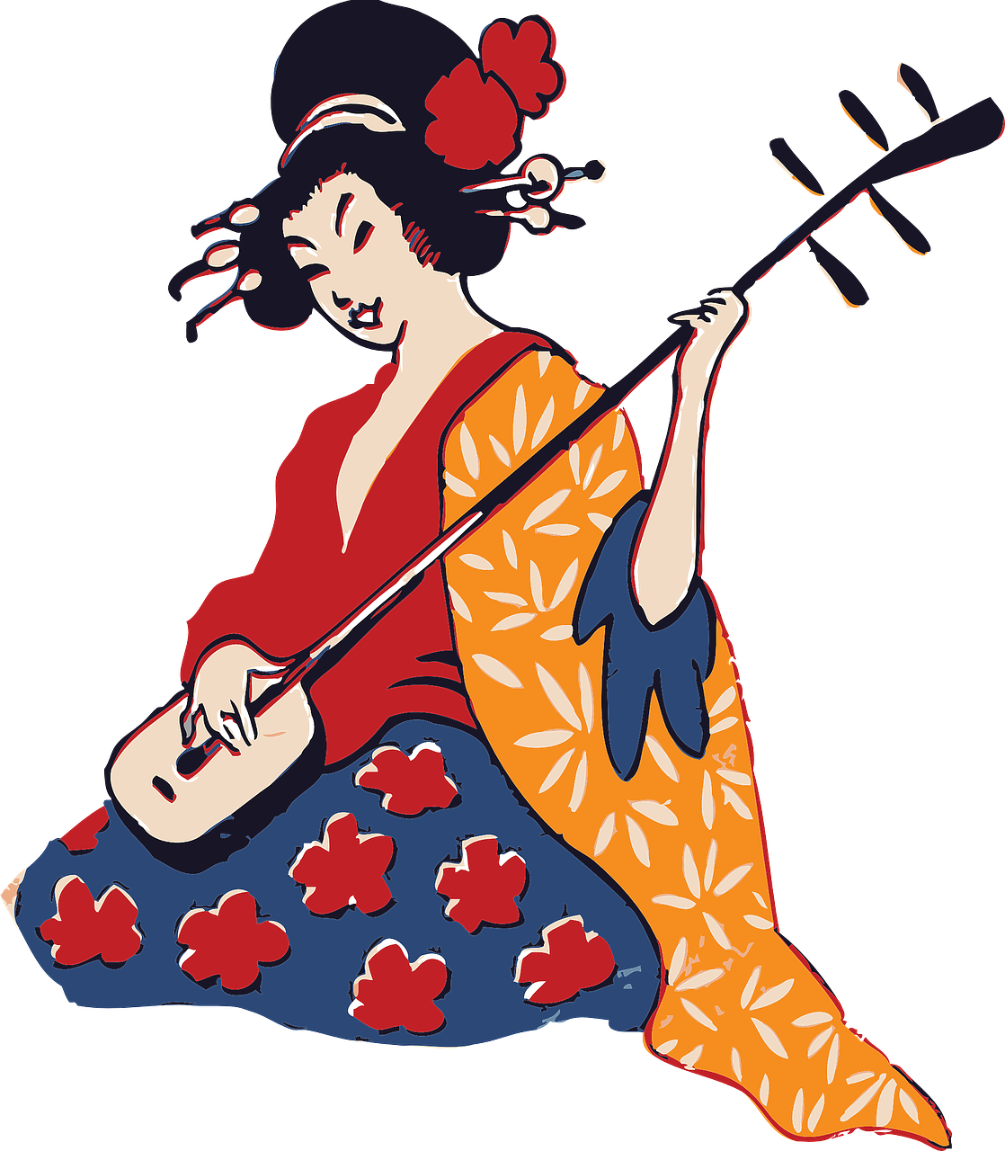 geisha geisha playing instrument japanese free photo