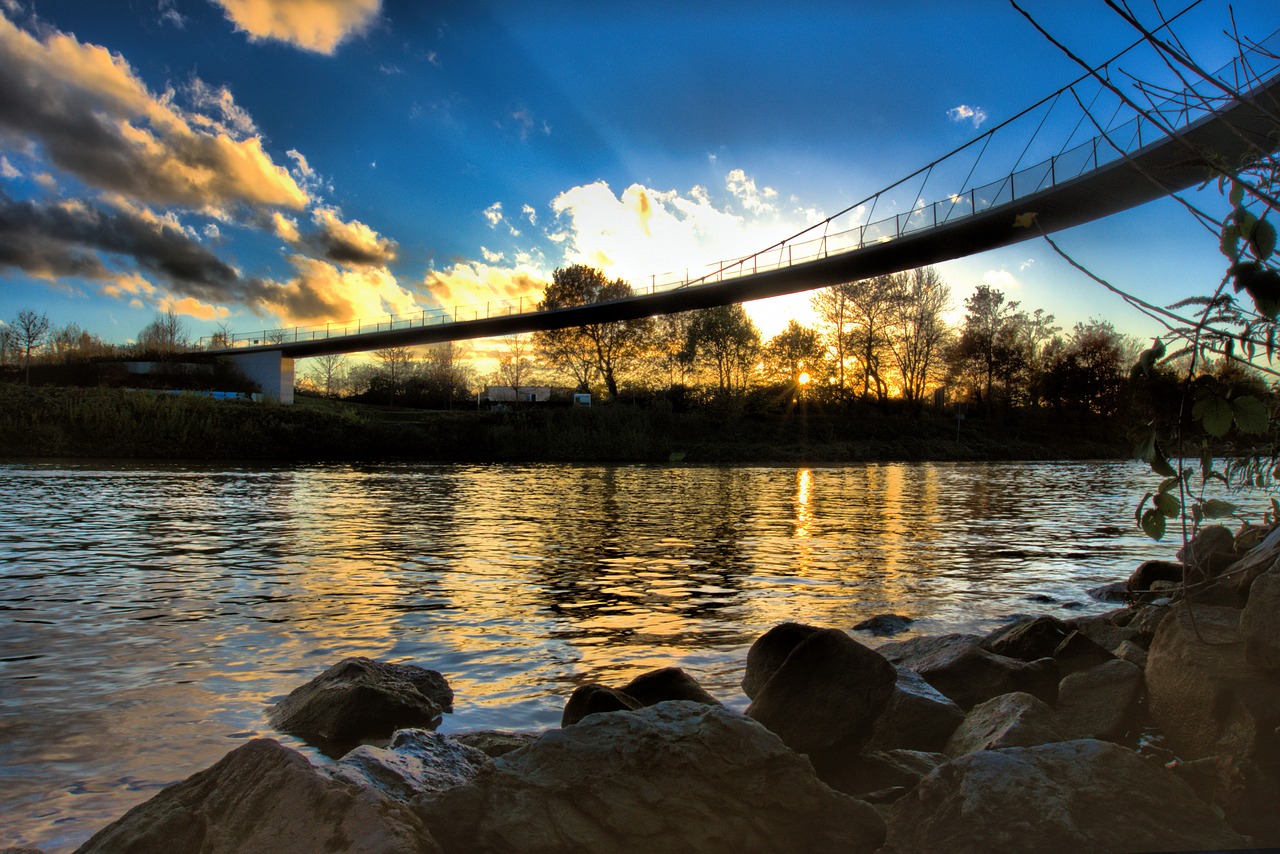 gelsenkirchen rhine herne canal abendstimmung free photo