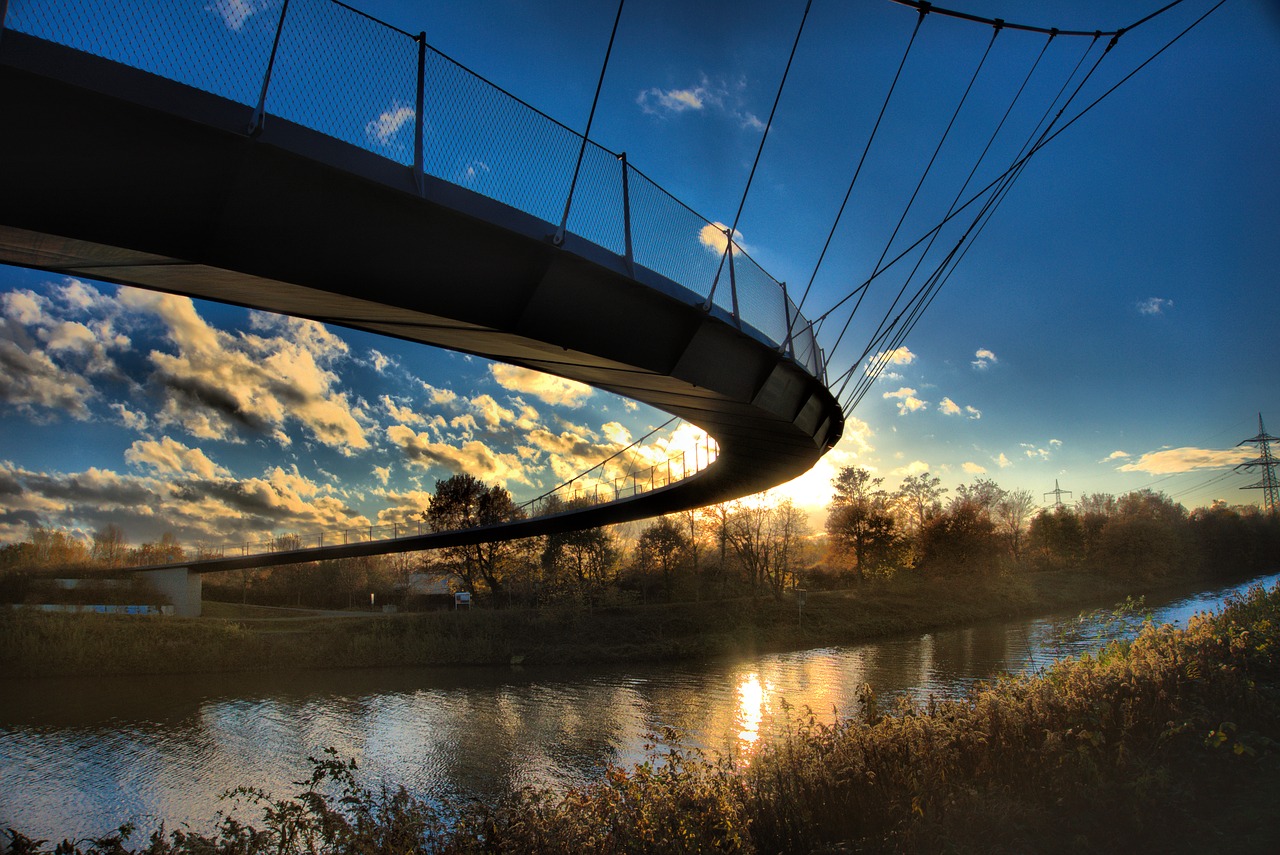 gelsenkirchen sickle bridge rhine herne canal free photo