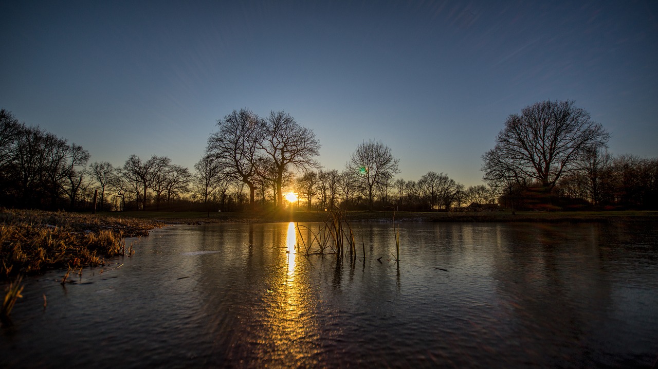 gelsenkirchen golf course sunset free photo