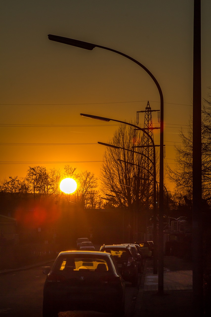 gelsenkirchen city ​​harbor sunset free photo