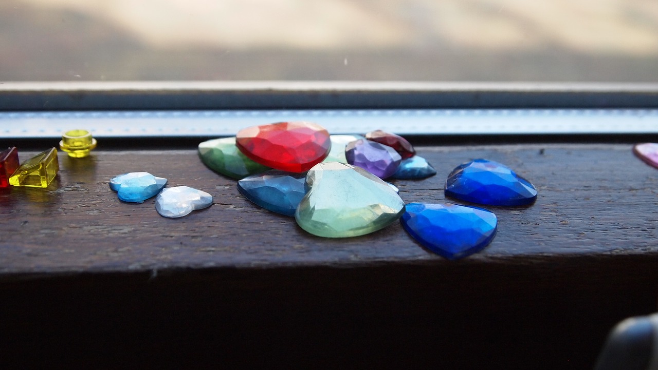 gemstones sorting window sill free photo