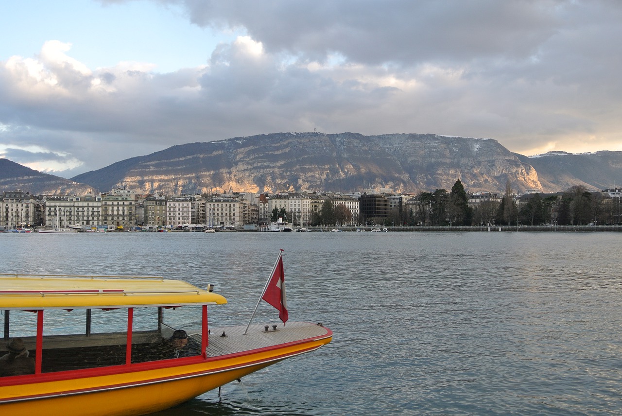 geneva water taxi lake free photo