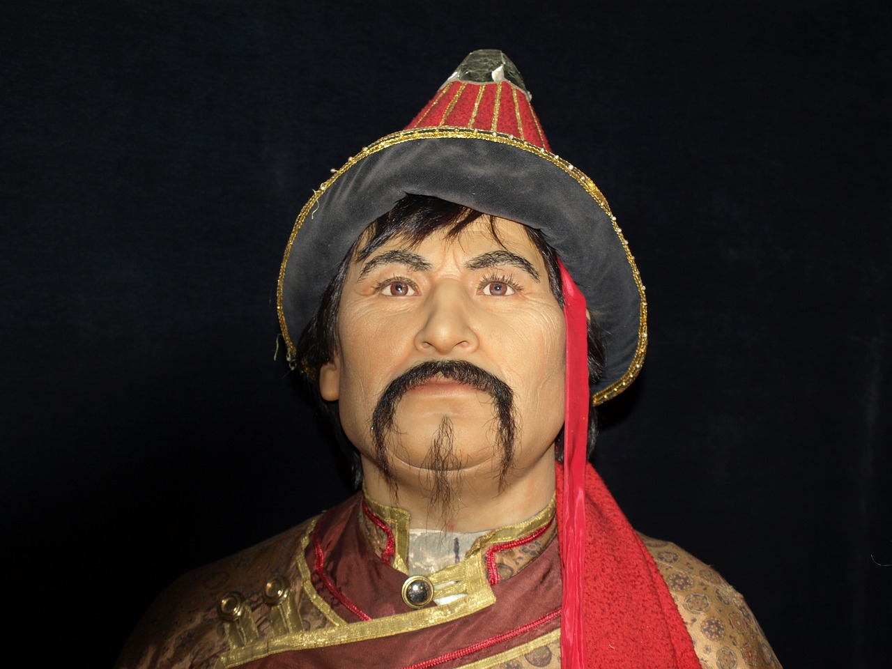 genghis khan portrait wax figures free photo
