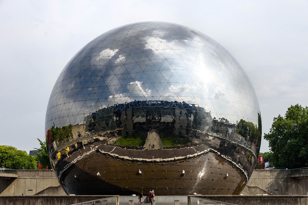 geodesic dome la géode mirror-finished free photo