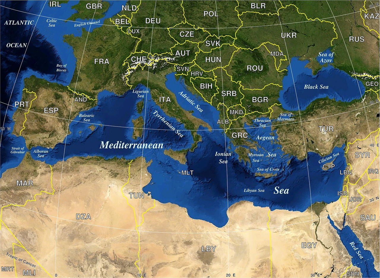 geography map mediterranean free photo