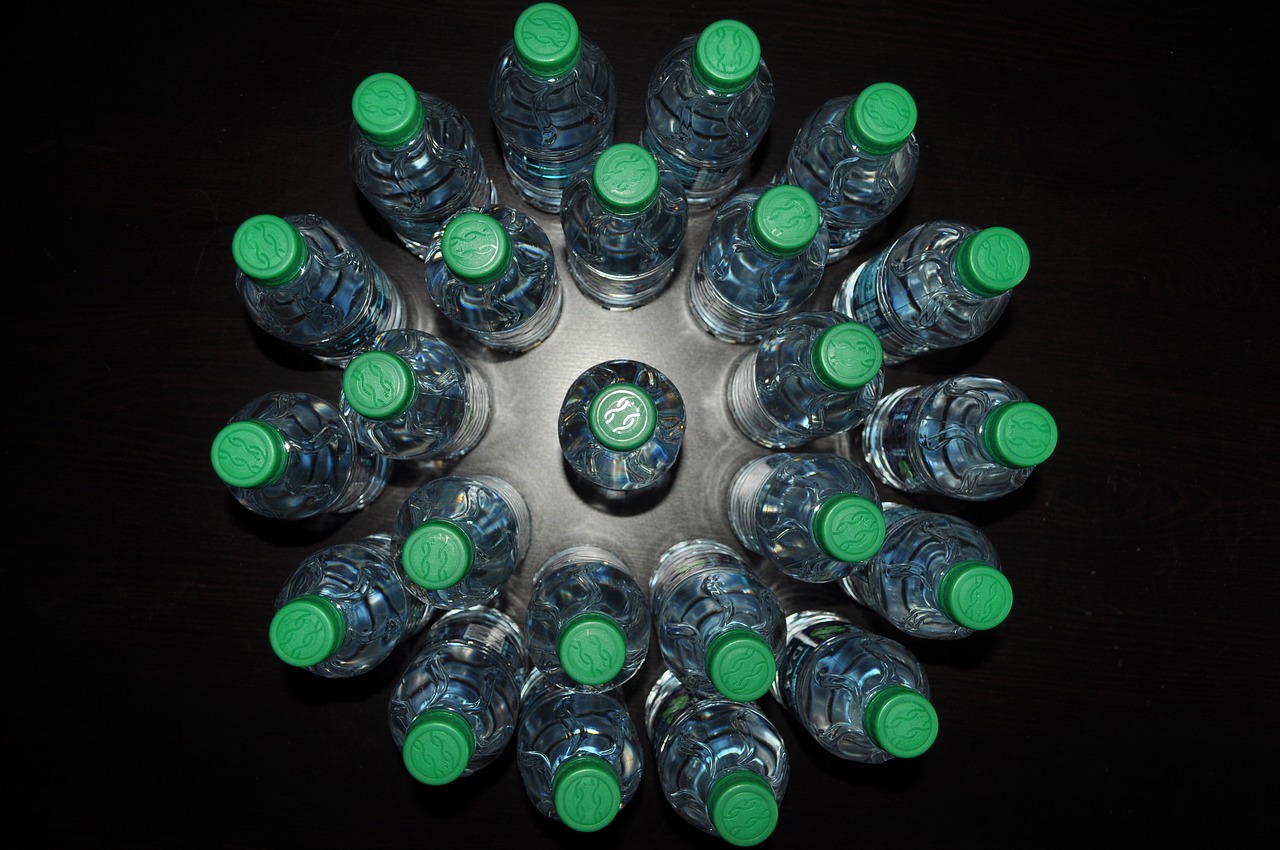 geometric  perspectives  water bottles free photo
