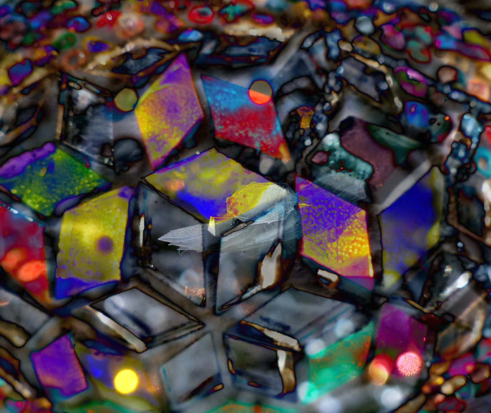 rainbow geometric glass free photo