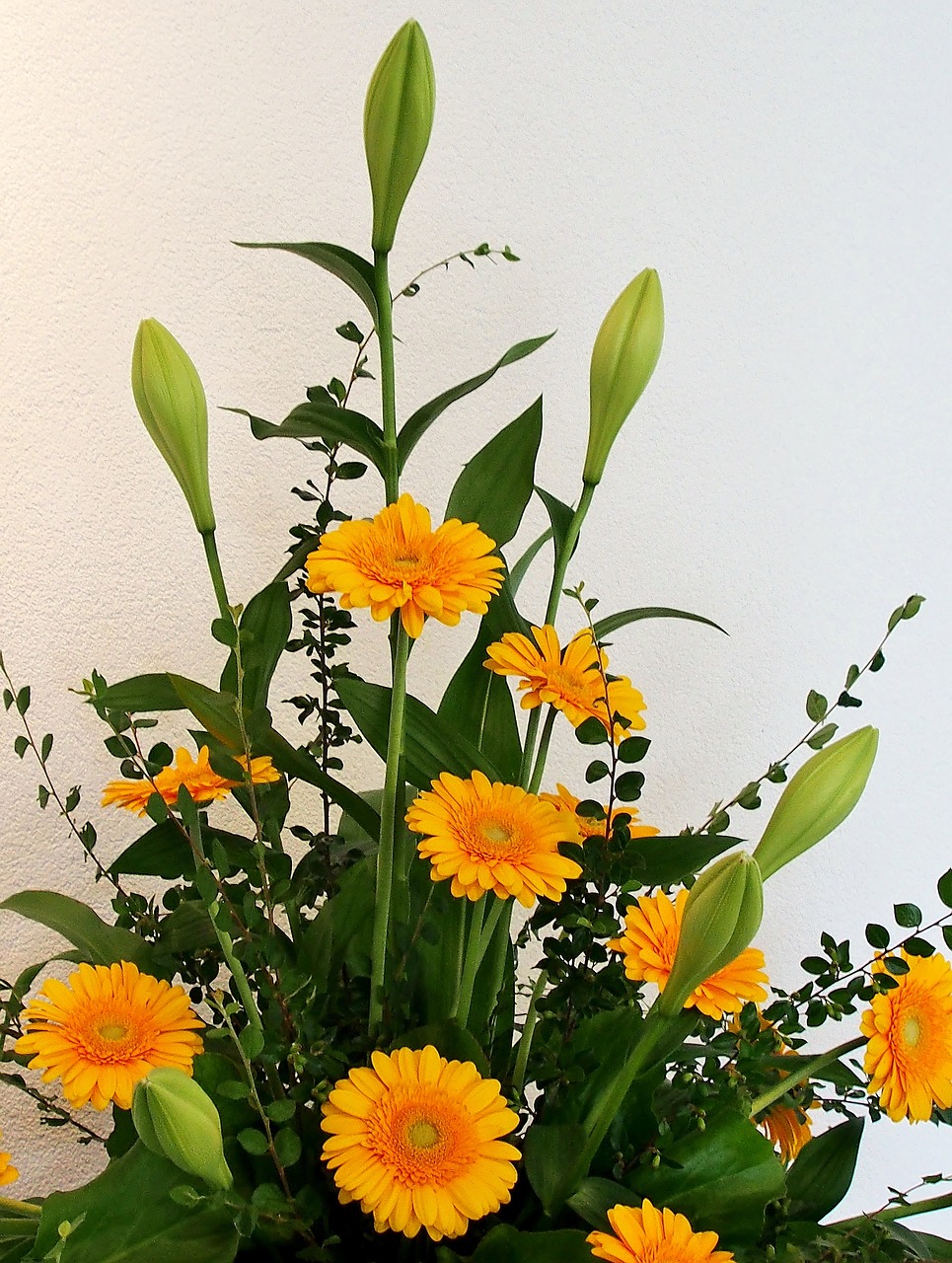gerbera yellow floral arrangement free photo