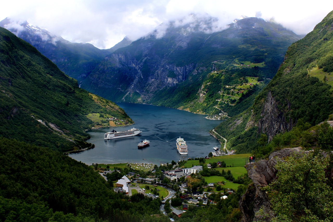 geiranger panoramic fjord free photo