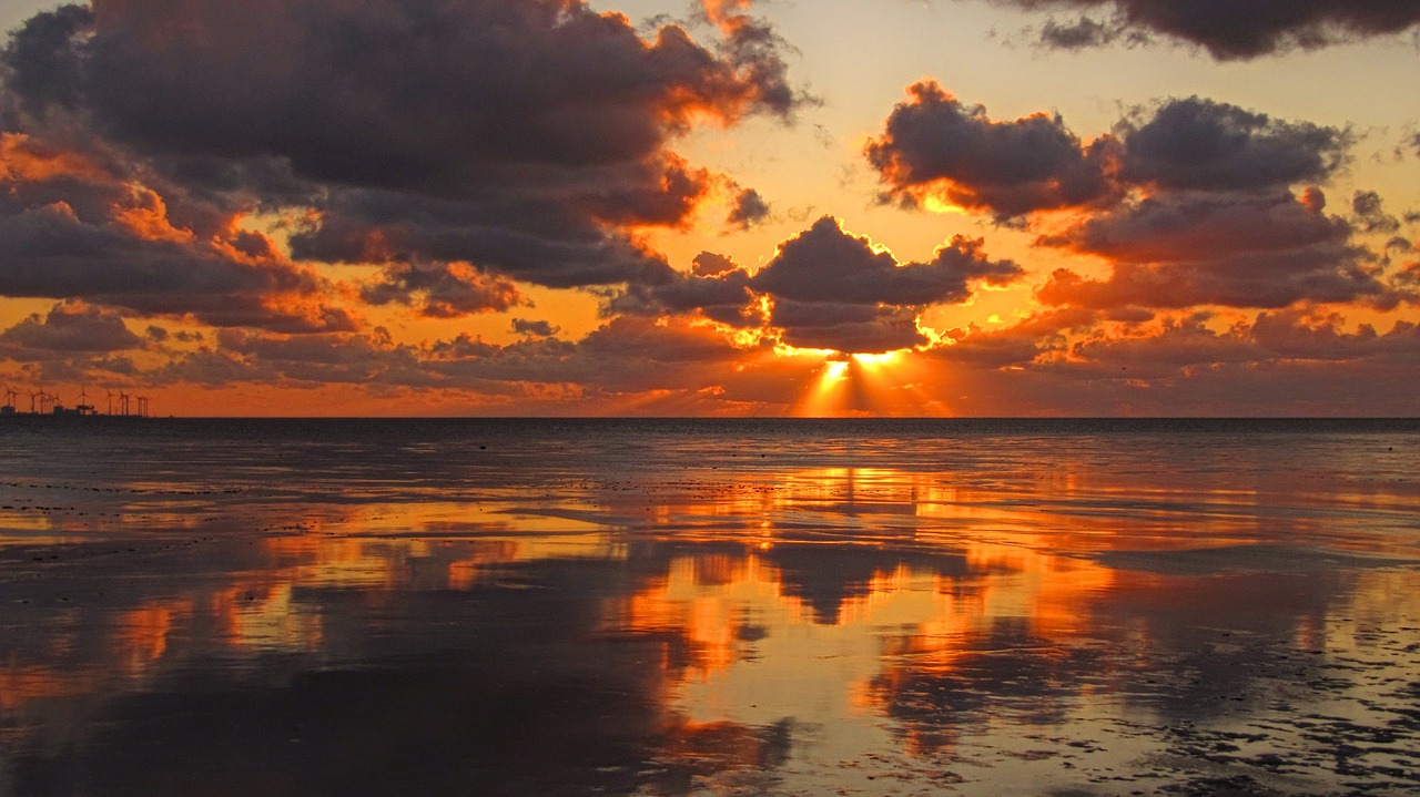 dike north sea sunset free photo