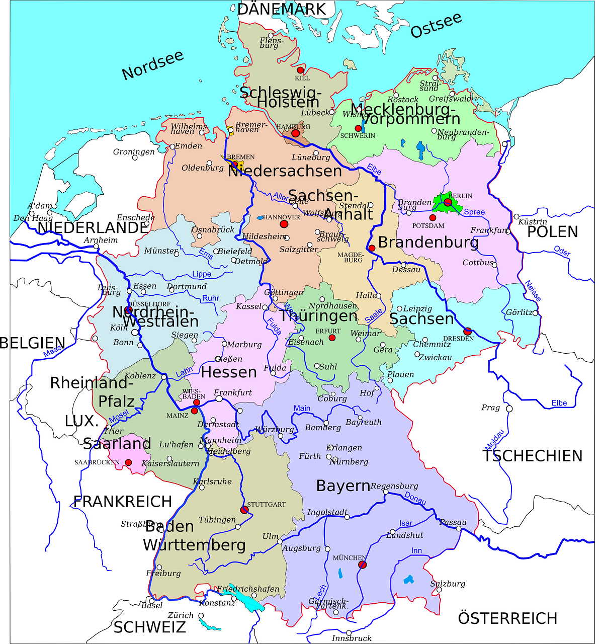 germany states map free photo