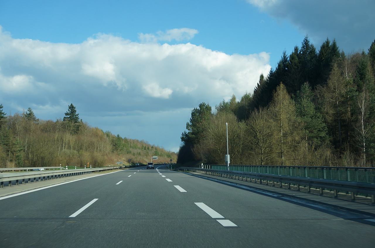 germany highway clouds free photo