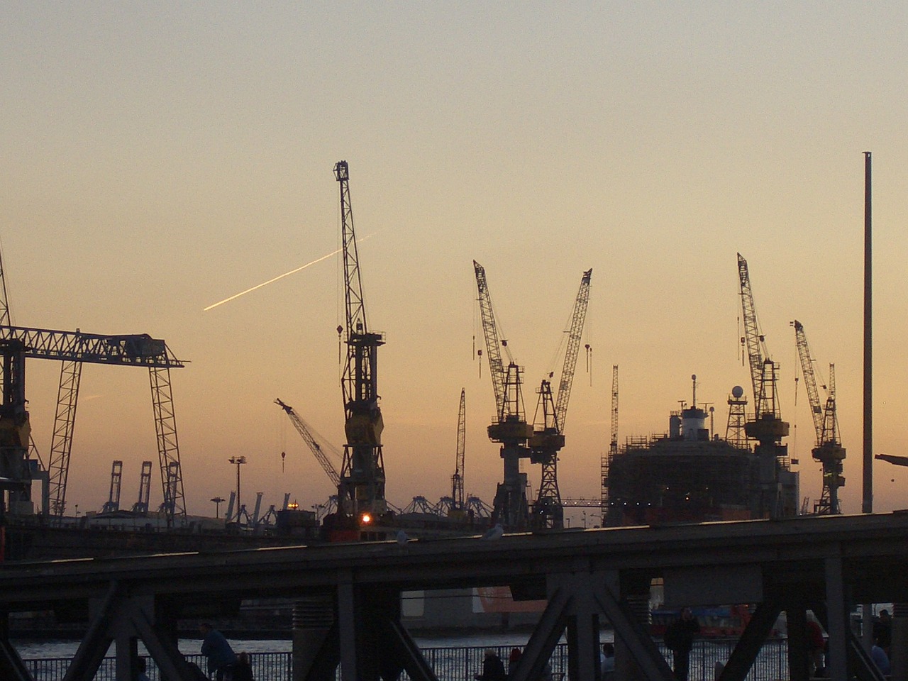 port harbour cranes germany free photo