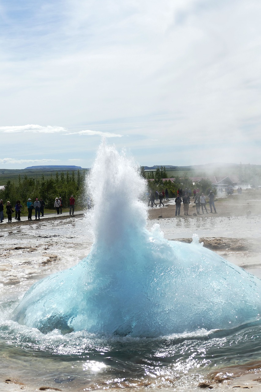geyser iceland fountain free photo