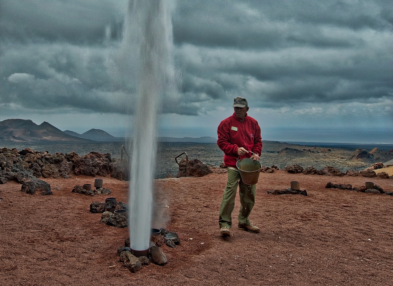 geyser steam volcanic free photo