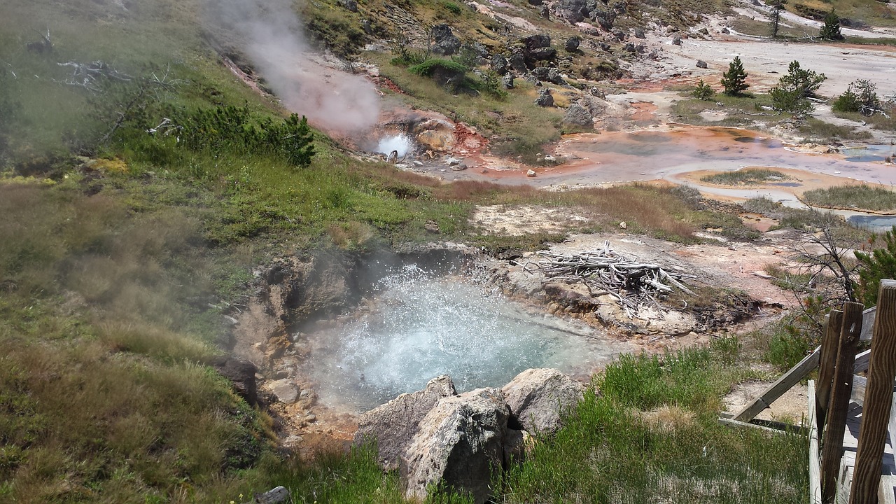 geyser yellowstone nature free photo