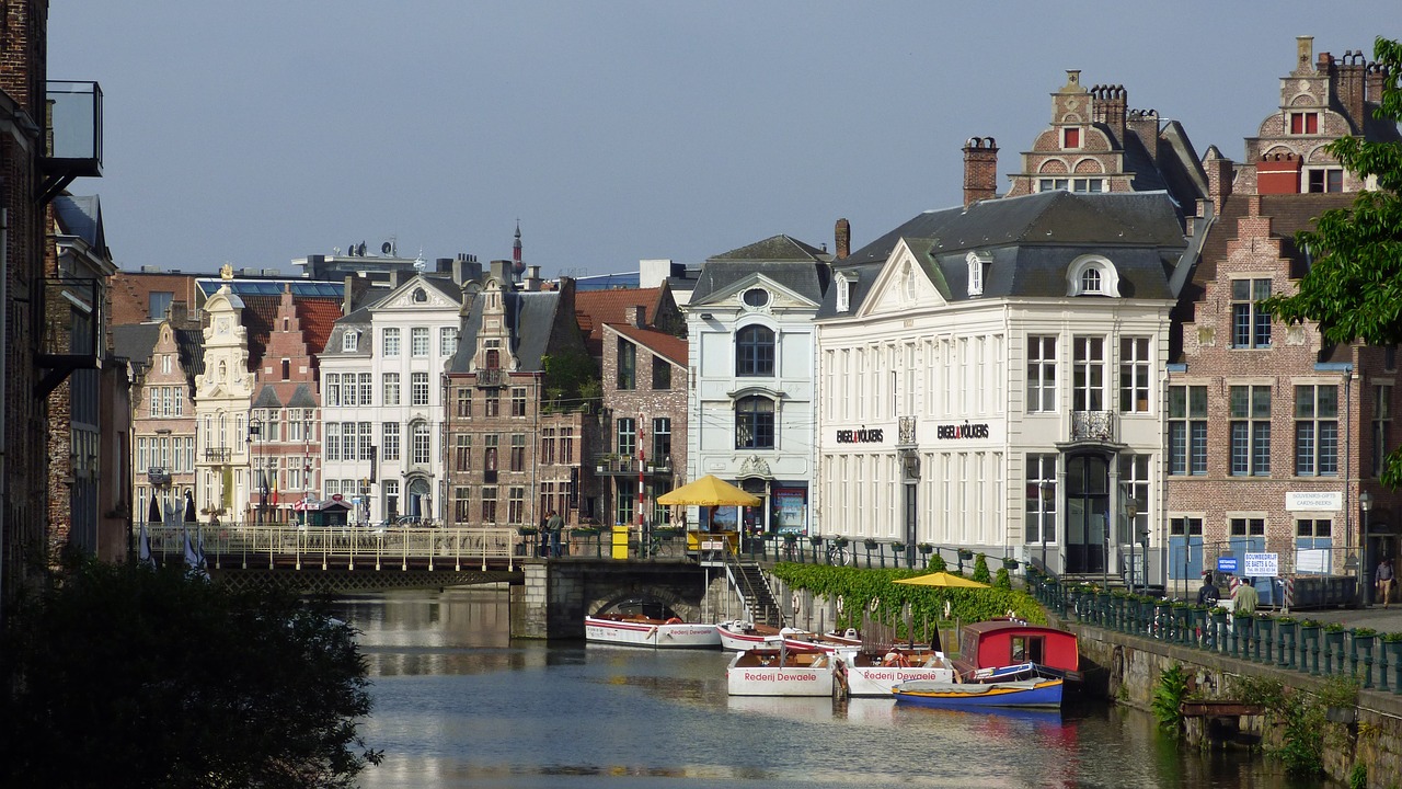 ghent belgium canal free photo