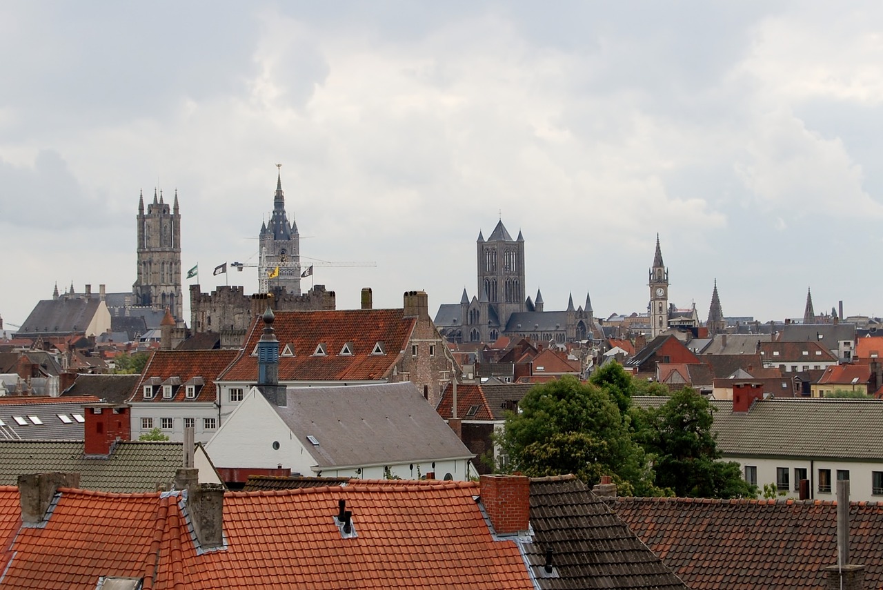 ghent  cityscape  towers free photo