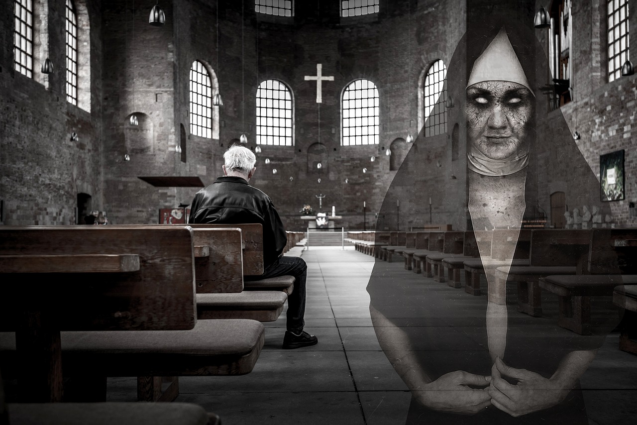 ghost  scary  nun free photo