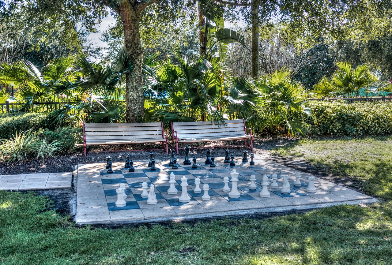 giant chess set  recreation  tropical free photo