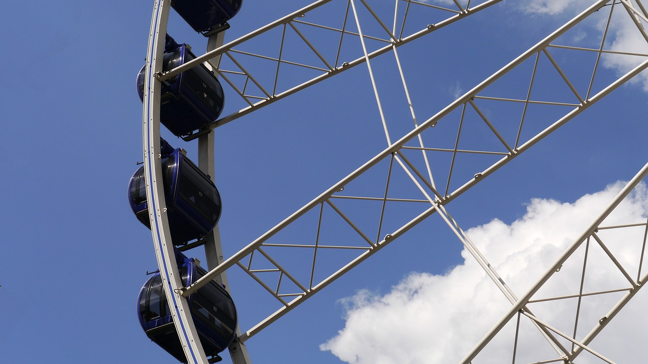 giant ferris wheel cabins budapest free photo