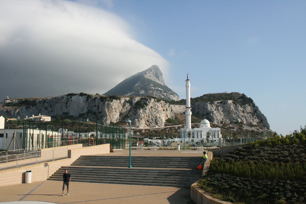 gibraltar rock mosque free photo