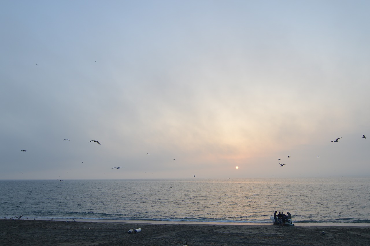 gibraltar sun set beach free photo