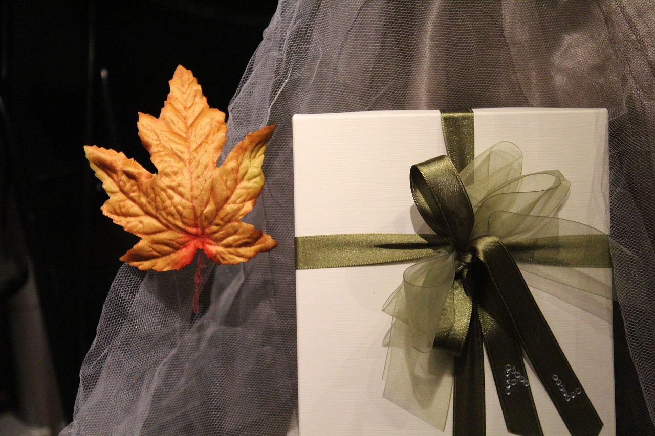 gift leaf bow free photo