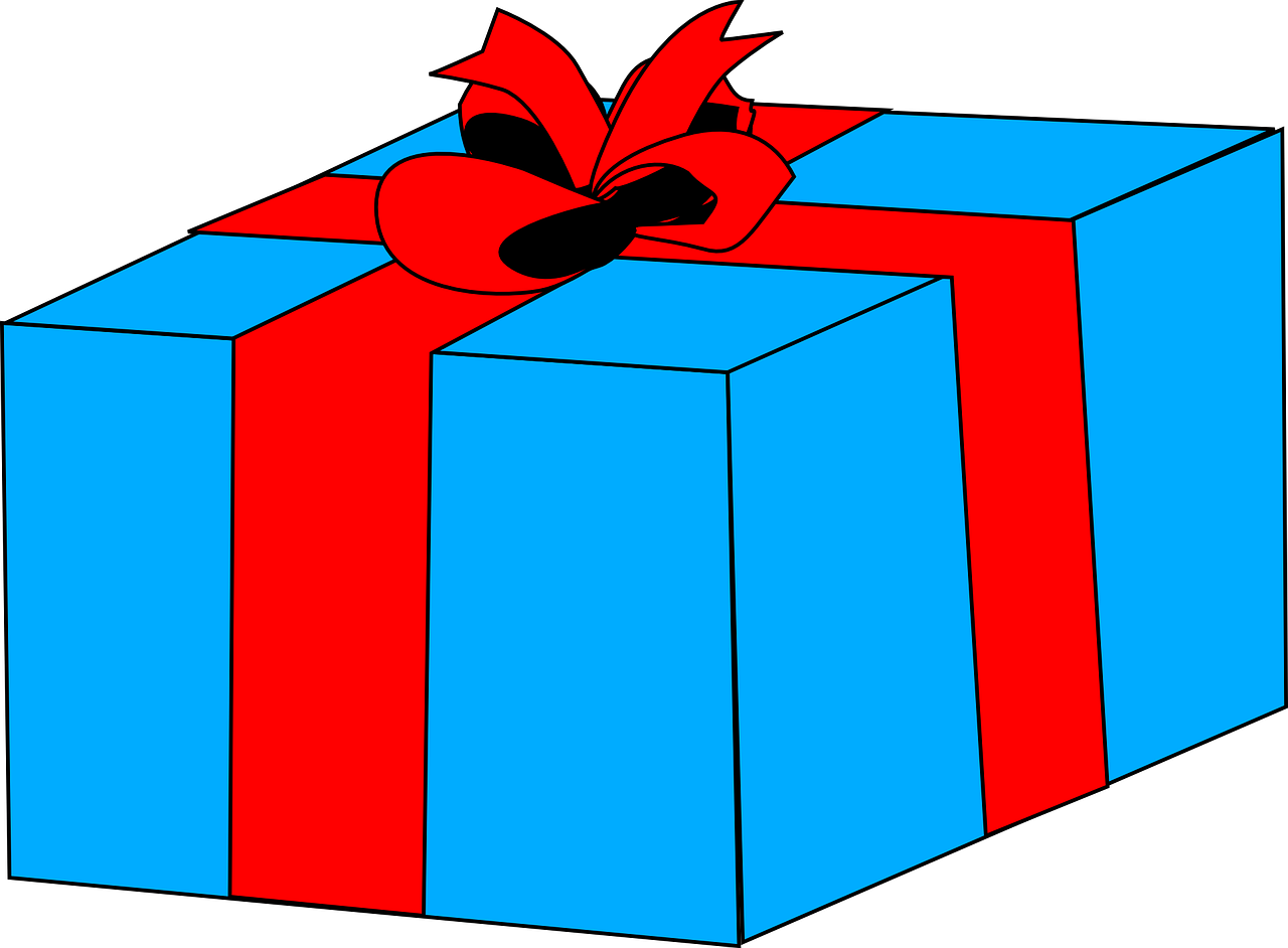 gift box blue free photo