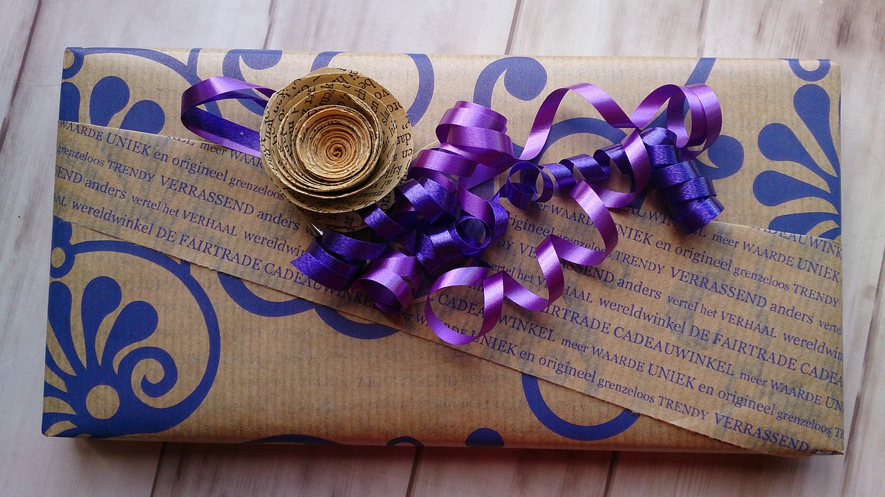 gift packed gift wrap free photo