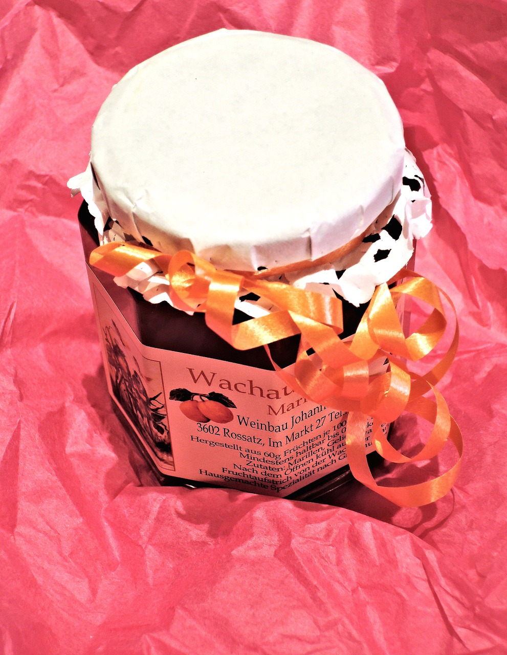 gift idea apricot preserves ribbons free photo