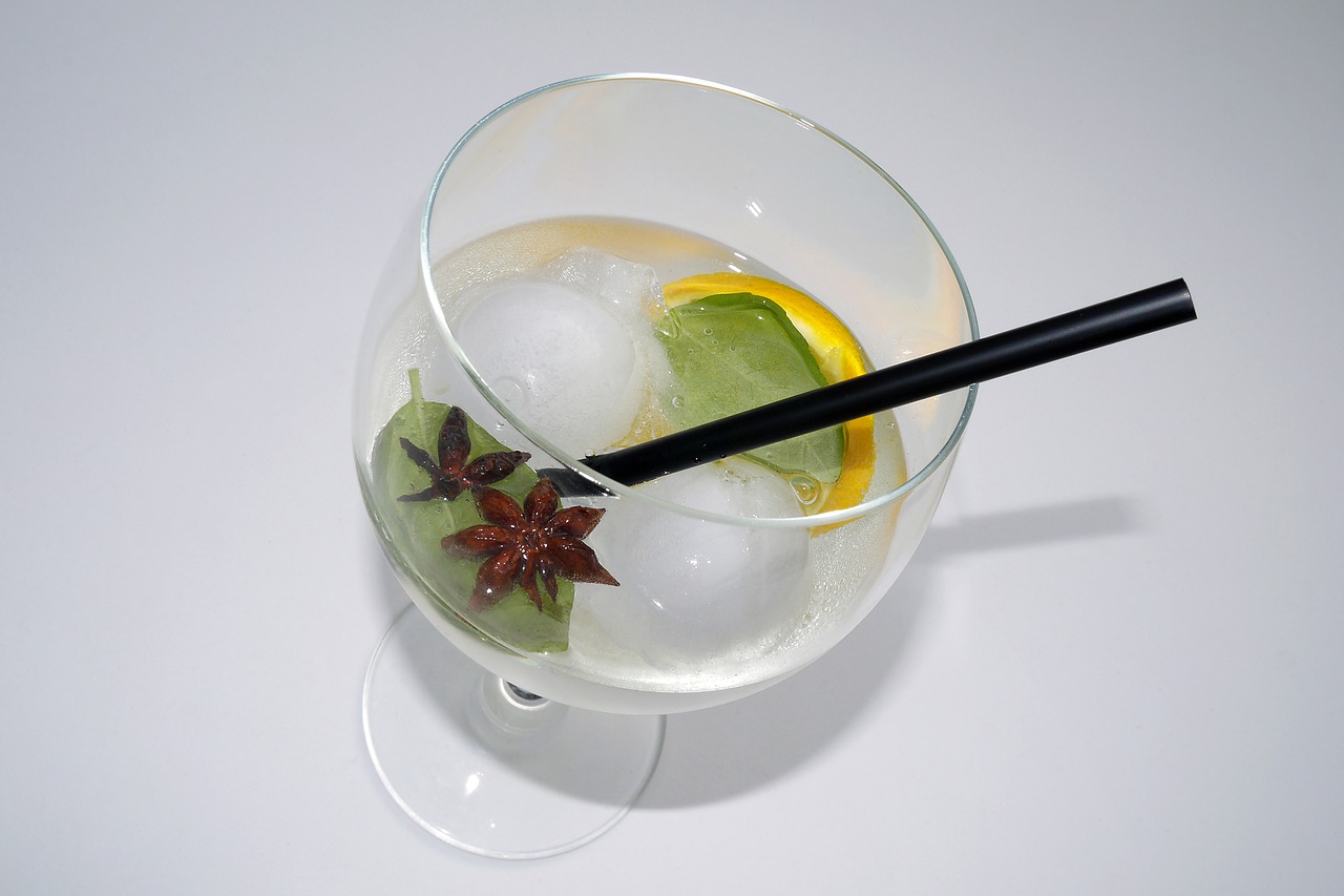 gin tonic drink ice balls free photo