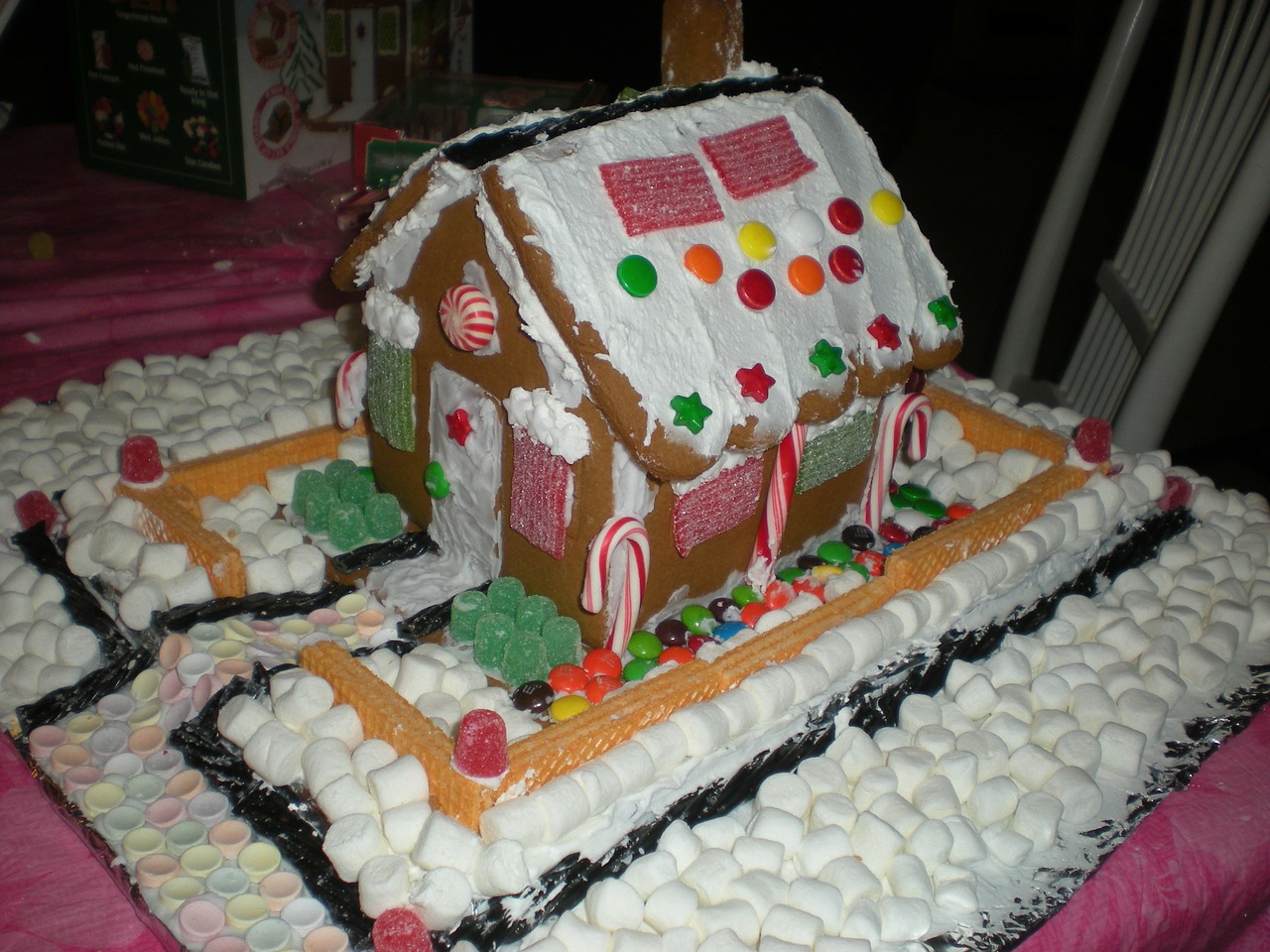 gingerbread house marshmallow art cookies free photo